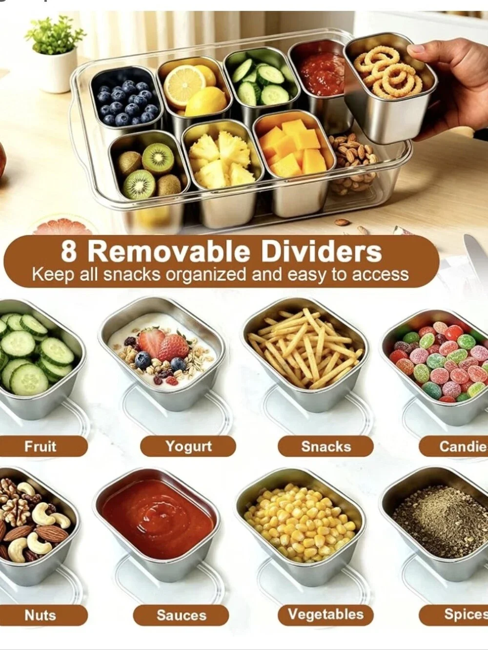 Stainless Steel Container Set with Clear Lid